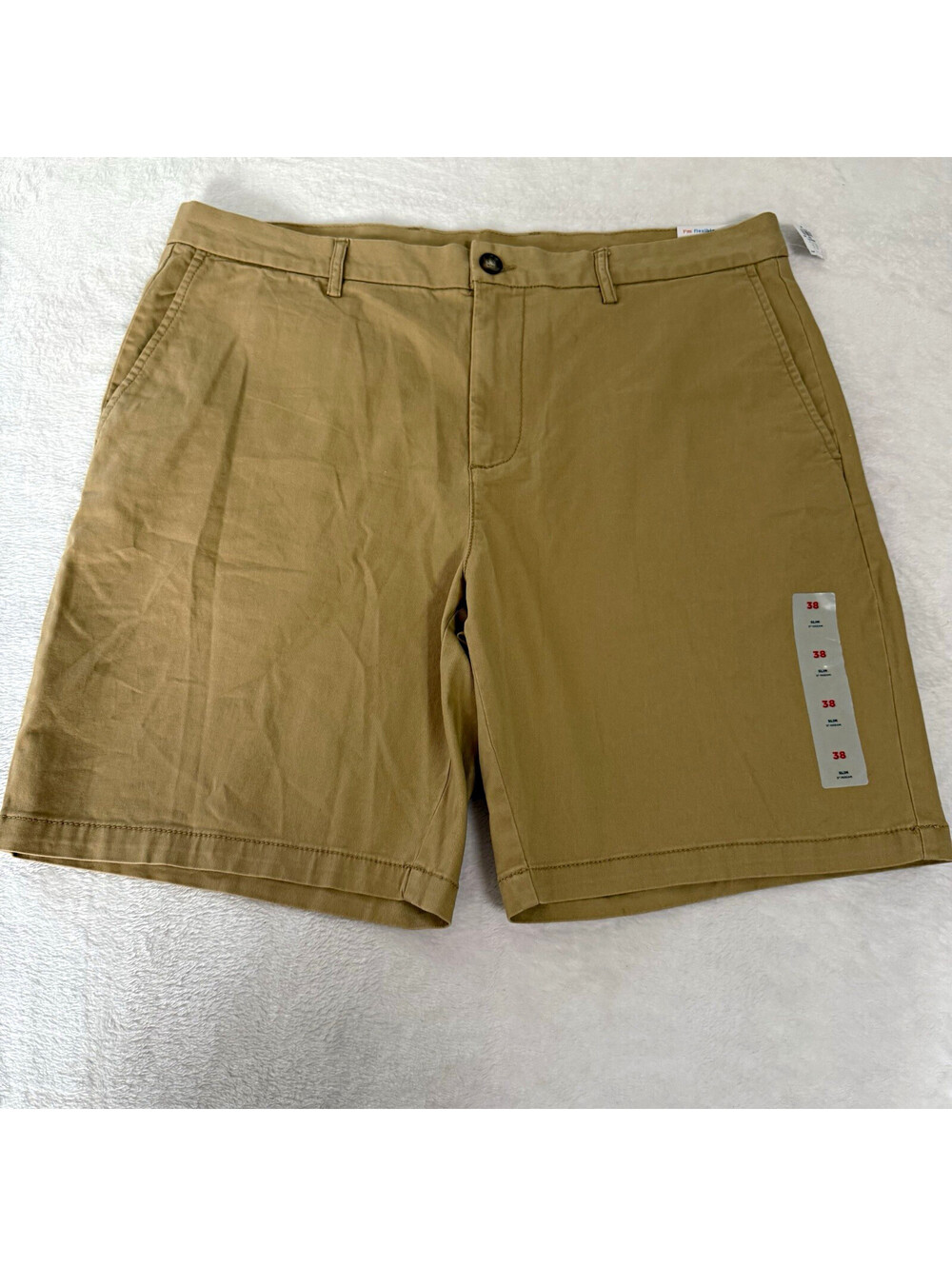 Old Navy Men’s Chino Shorts 38 Slim Built-In Flex Khaki Tan NWT